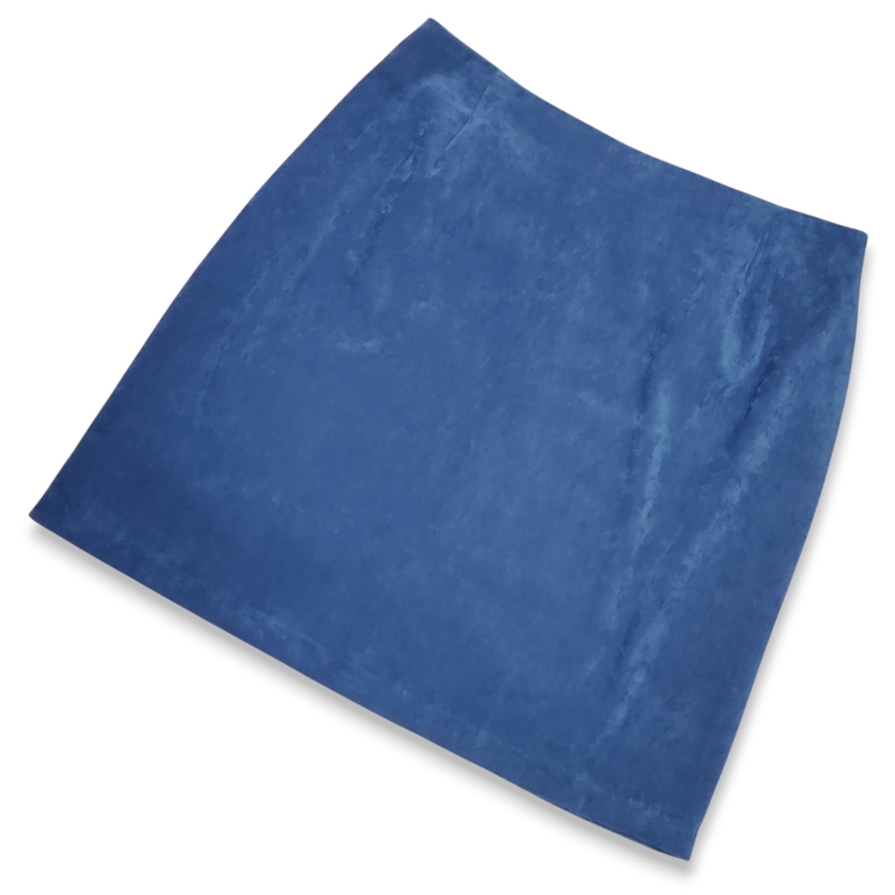 Briggs Size 14p Pencil Skirt Microfiber Slate Blue Stretch Vintage Classic